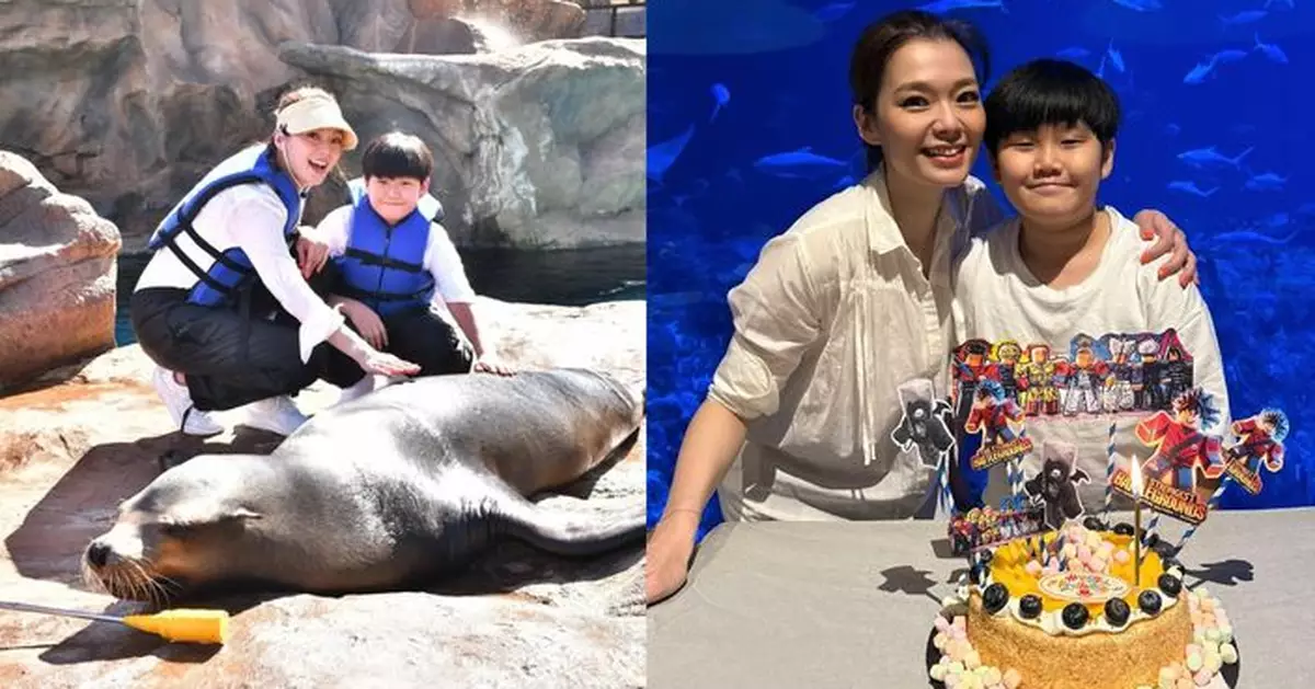 呂慧儀離婚7年獨力養兒 偕11歲「蟹籽」主題公園慶生 臉貼臉合照母愛滿瀉