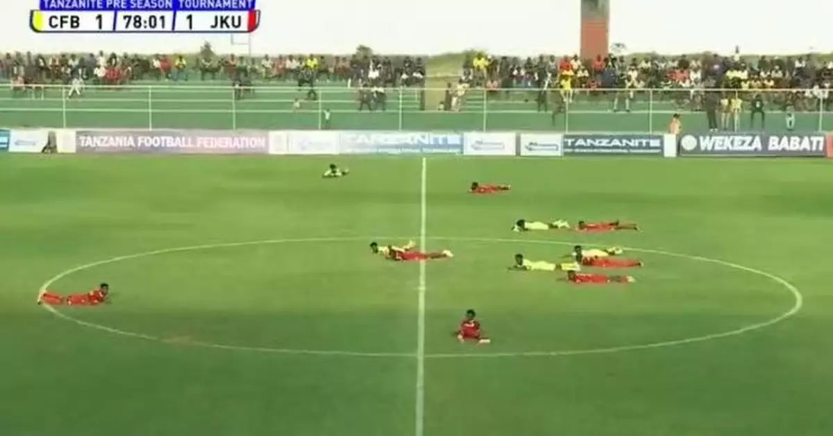 坦桑尼亞足球賽場遭蜜蜂「入侵」 球員裁判齊齊伏地避難 離奇畫面曝光！