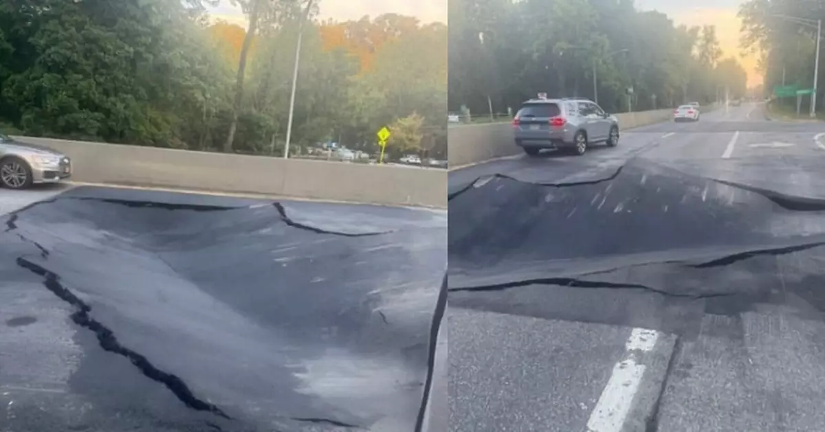 暴雨侵蝕地下排水管 紐約主要幹道坍陷致交通癱瘓逾4.7萬通勤族受影響