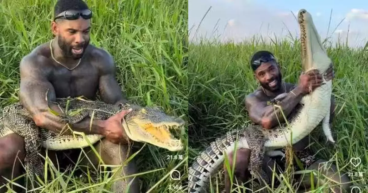 常拍與野生動物互動 美網紅赴澳徒手捉鱷魚博流量 昆士蘭政府下令調查