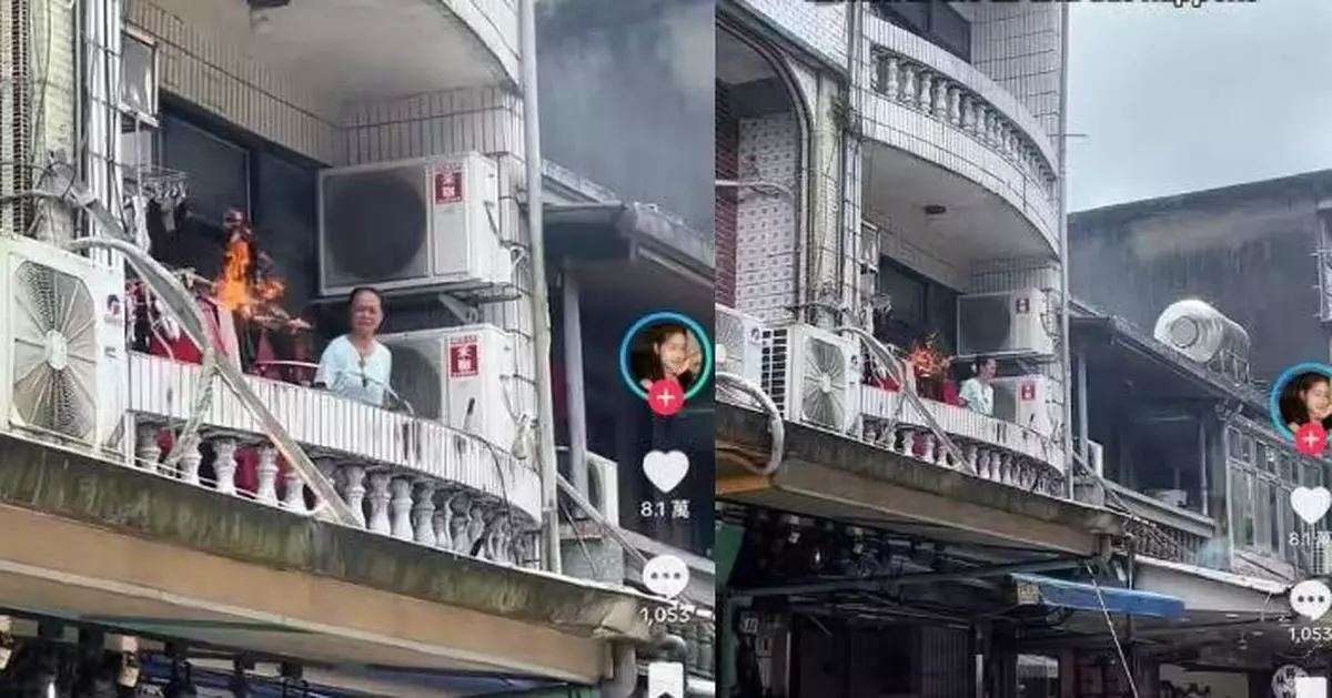 台灣2女遊客放天燈釀意外 誤墜民宅露台點燃曬衣架驚險畫面曝光