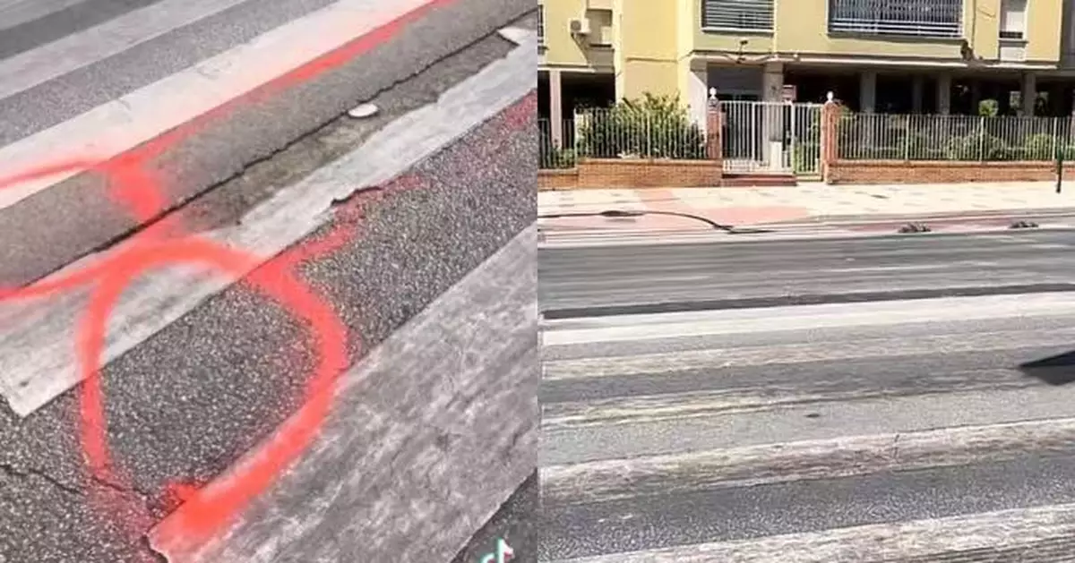 路面坑洞近20年無人理 西班牙男怒塗鴉繪「巨型陰莖」迫當局出手補修