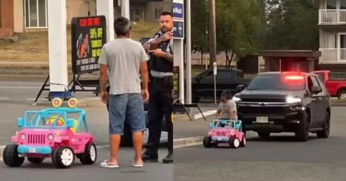 加國23歲男駕「兒童玩具車」代步買思樂冰 警截查揭酒駕派「牛肉乾」