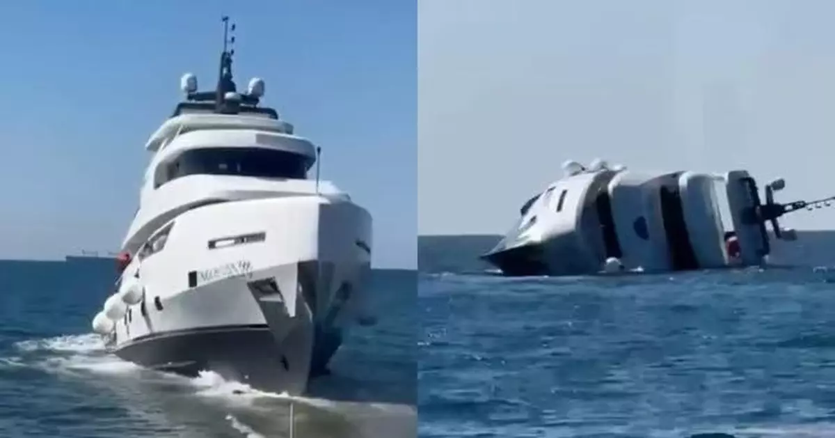 首航即翻側！土耳其7百萬豪華遊艇航行15分鐘沉船 船上人員跳海保命
