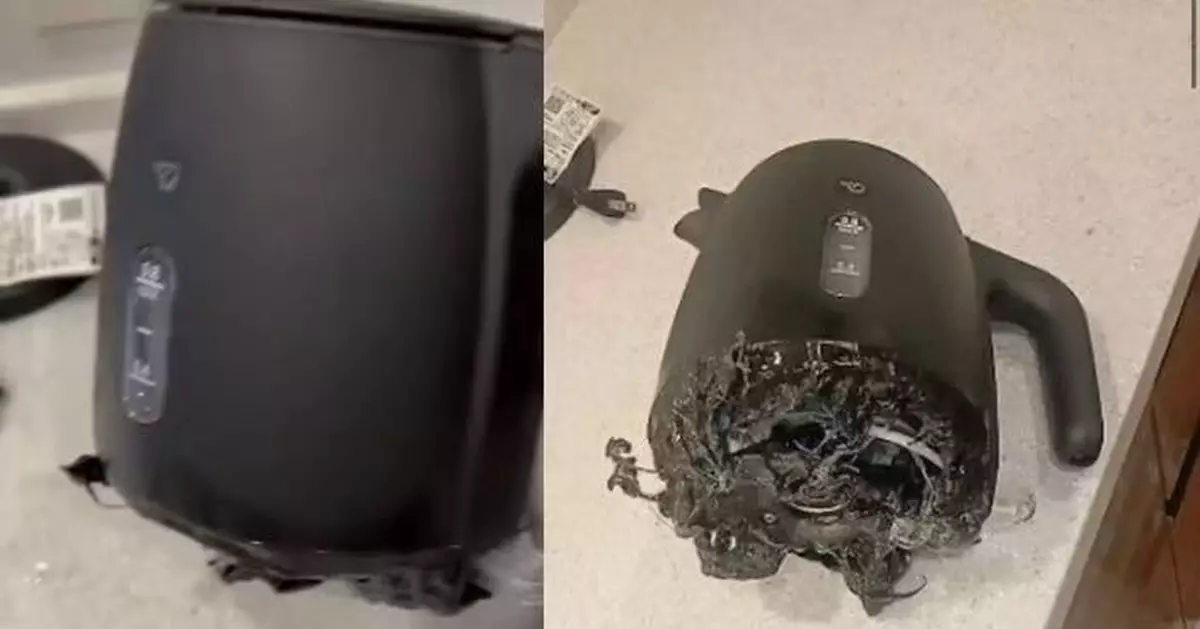 日房客電熱水壺放明火爐煲水「燒到融」電線外露 網民驚呼：智障等級