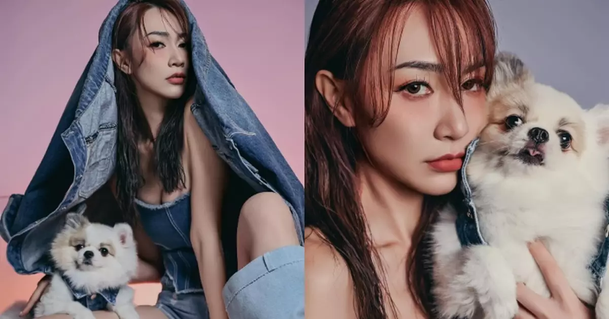 黃嘉雯再晒與愛犬「母女」寫真 變身「牛仔女郎」又型又Sexy