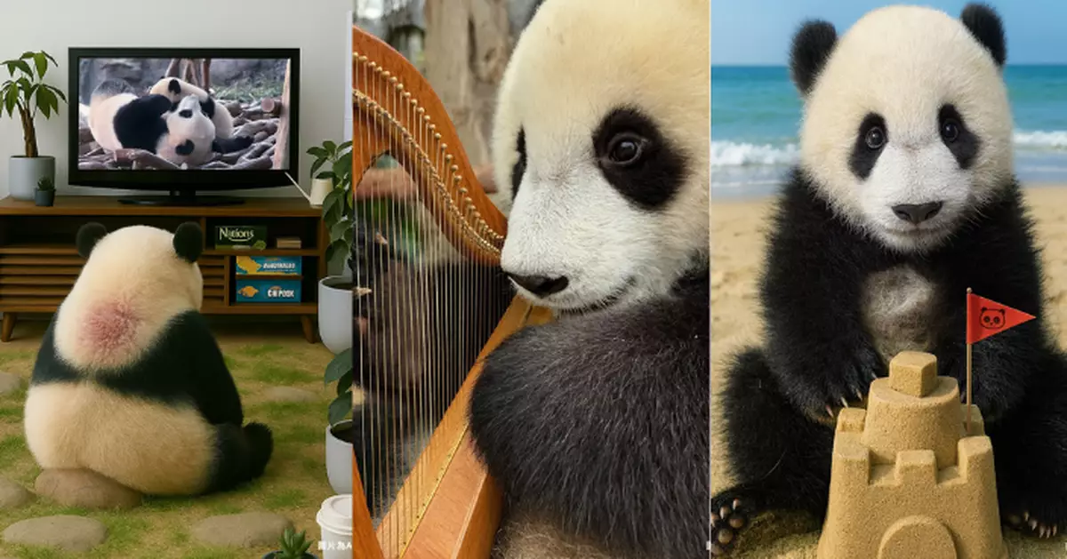 海洋公園「熊貓異世界系列」 AI生成可愛場景