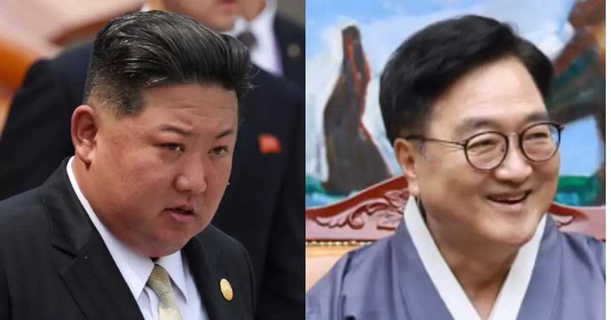 金正恩訪華期間據報與南韓國會議長禹元植握手