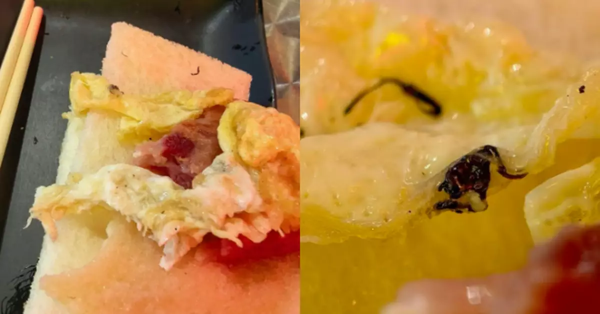 港男呻串燒店嗌餐蛋治食出「昆蟲殘骸」 網民錯重點：點解唔去茶餐廳度食？