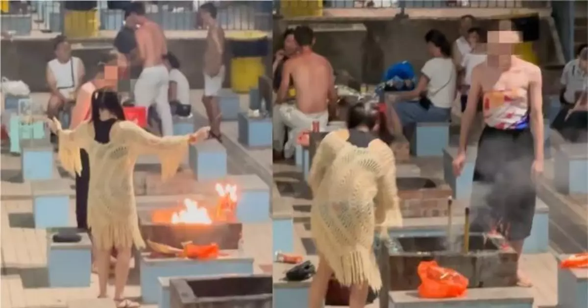 兩男女公眾燒烤場旁若無人「燒街衣」網怒：人地燒嘢食你係度開壇？