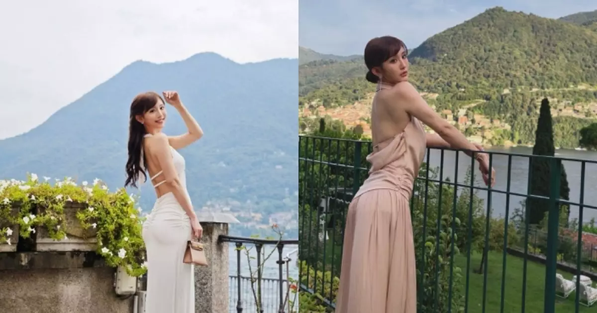 陳靜意大利奢華之旅！入住近8千元一晚酒店 大露背晚裝遊遍科莫湖