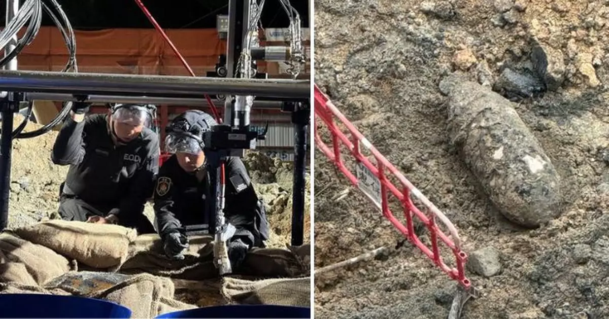 警據悉已鋸開鰂魚涌二戰炸彈外殼 料下午2時完成燒毀炸藥