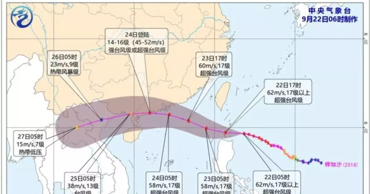風暴樺加沙 |  汕頭提升防風應急響應至二級　佛山全市停課停工