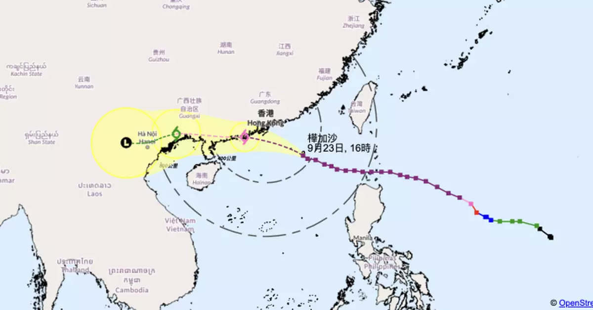 風暴樺加沙 |  天文台：評估晚上11時至周三凌晨3時之間改發更高信號