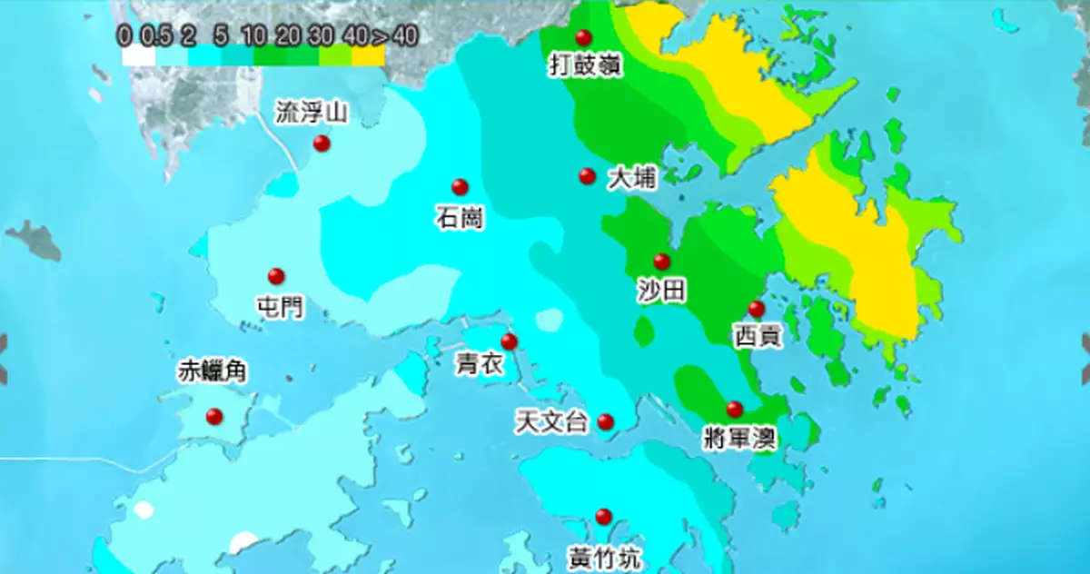 風暴樺加沙｜天文台：西貢及新界北有大暴雨　大埔雨勢亦特別大