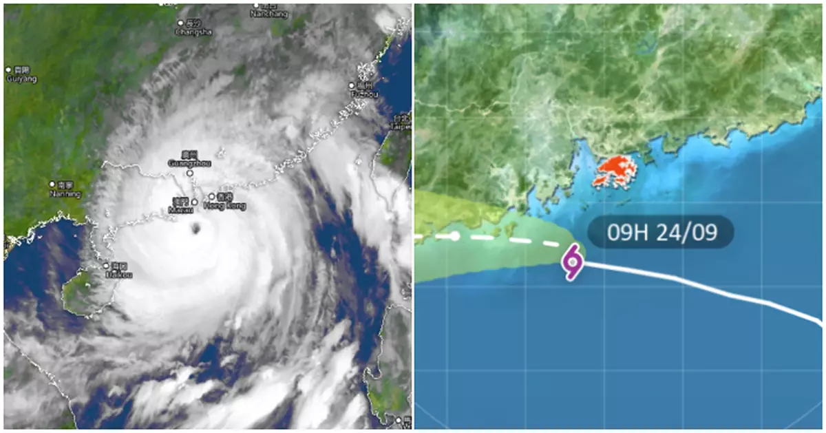 風暴樺加沙｜樺加沙在港以南100公里外掠過 10號信號將維持一段時間