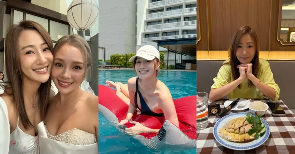 朱智賢飛新加坡參加好友婚禮 順便吃喝玩樂差足電