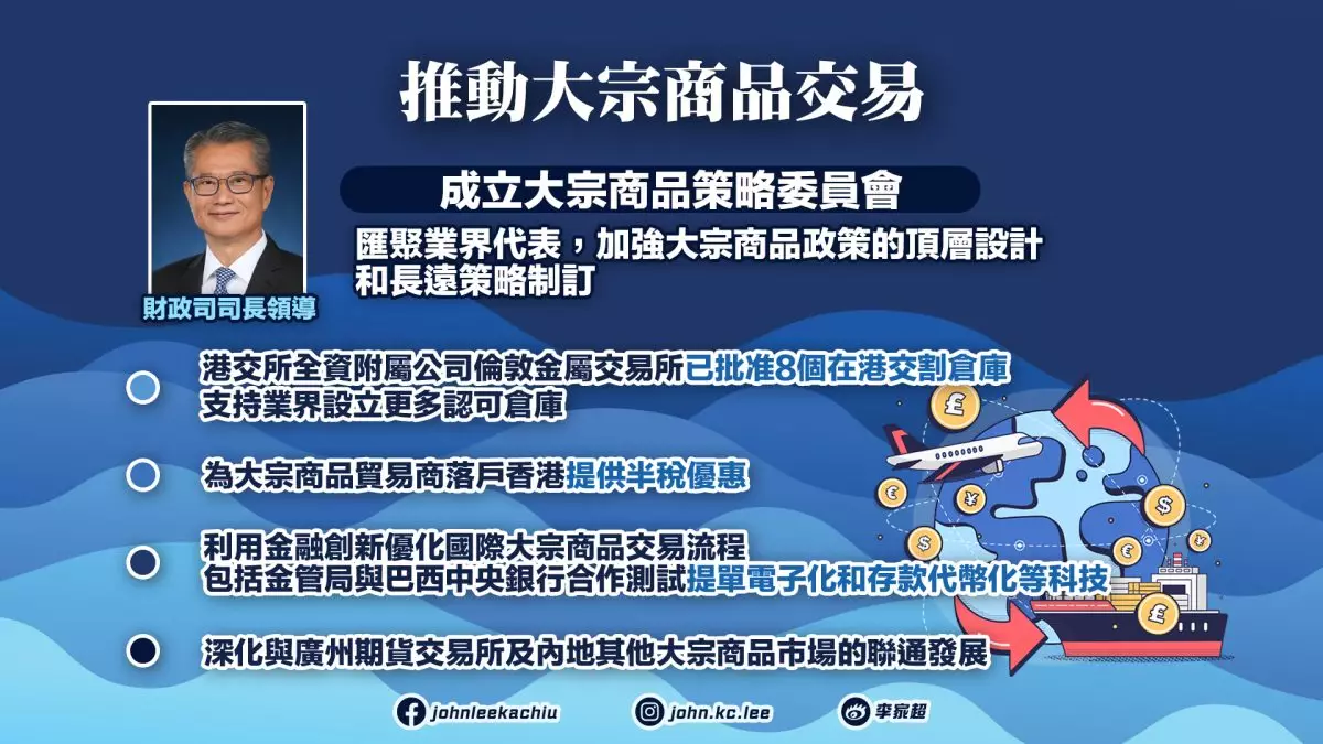 2025施政報告｜大宗商品貿易商落戶享半稅優惠設策略委員會制定長遠發策略