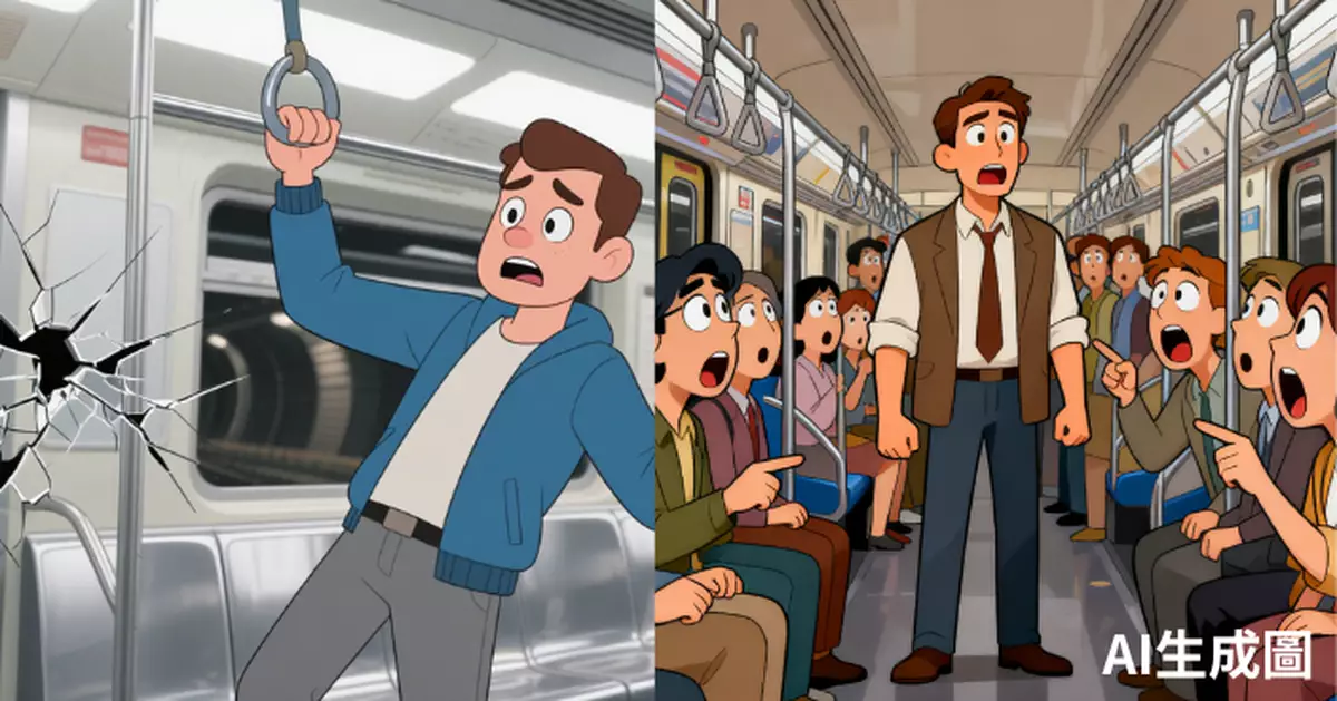 港男搭地鐵「拉拉下」扶手吊環斷開 網民揶揄要賠錢啦！後續咁發展