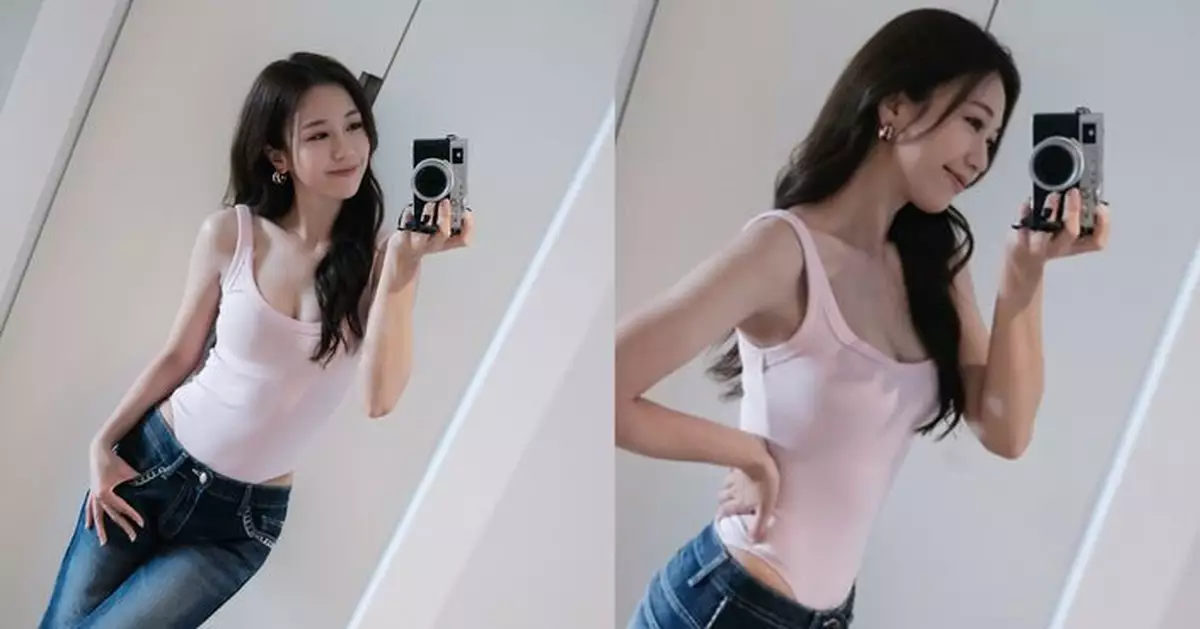 「東張女神」何沛珈對鏡自拍狂擺甫士 連身衣配牛仔褲晒窈窕曲線