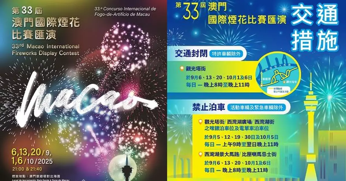 第33屆澳門國際煙花比賽匯演明「6日」晚盛大開鑼