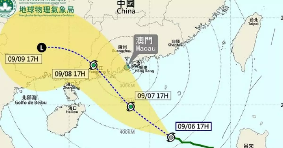 澳門氣象局：明天清晨至早上改發三號風球機會高