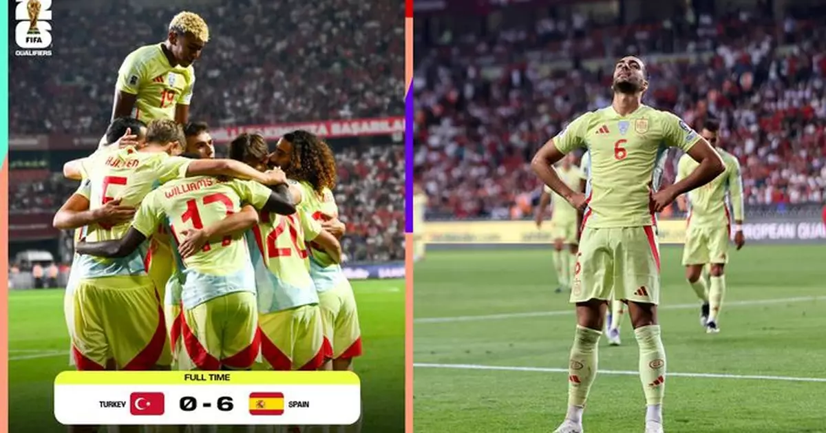 世盃外西班牙6:0土耳其　德國和荷蘭亦分別勝出