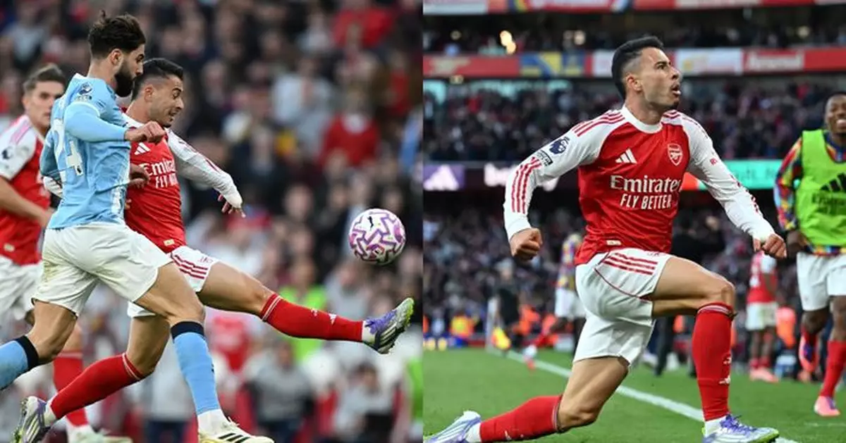 英超阿仙奴靠補時階段入球1:1逼和曼城