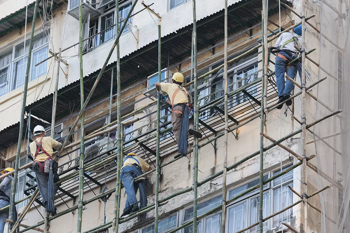 周思傑說，金屬棚架較竹棚耐燃，但一旦遇火燃燒時，金屬受熱達到某一個高溫時會較易倒塌。設計圖片