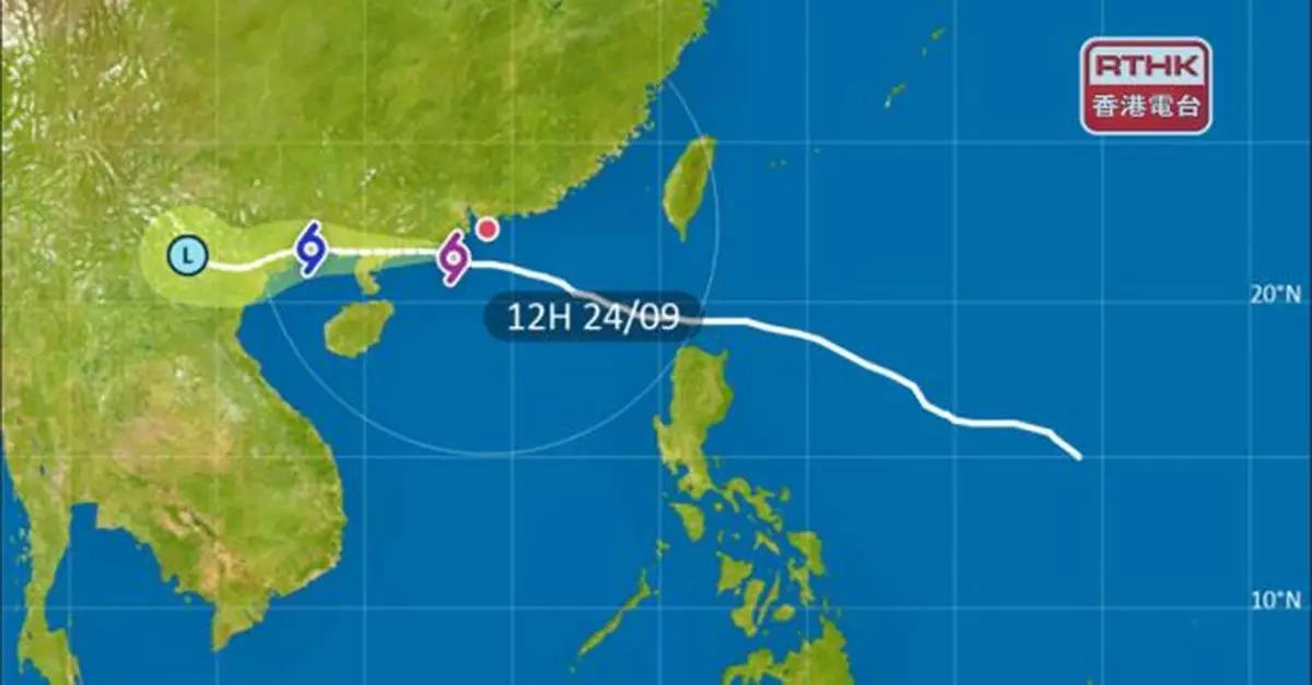天文台將於下午1時20分改發八號東南烈風或暴風信號