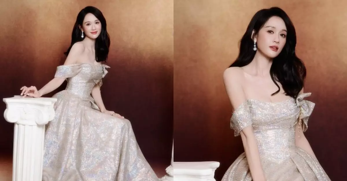 陳喬恩化身希臘女神 低胸露肩長裙散仙氣