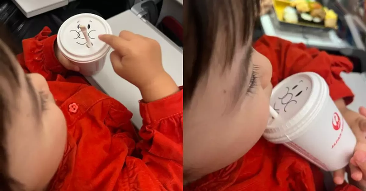 女童機上睇「麵包超人」遭廣播中斷哭鬧 日航空姐果汁杯上畫1圖案即成功安撫