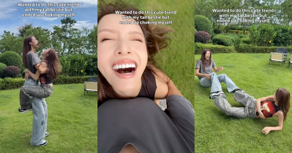 遭鄺潔楹飛撲熊抱 劉穎鏇展示「力的表現」邊拍片邊瘋狂轉圈