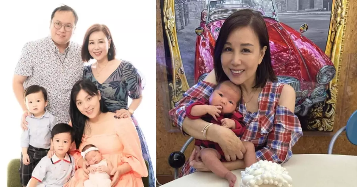 細女袁萃三年抱三 文雪兒晒抱小孫女合照幸福