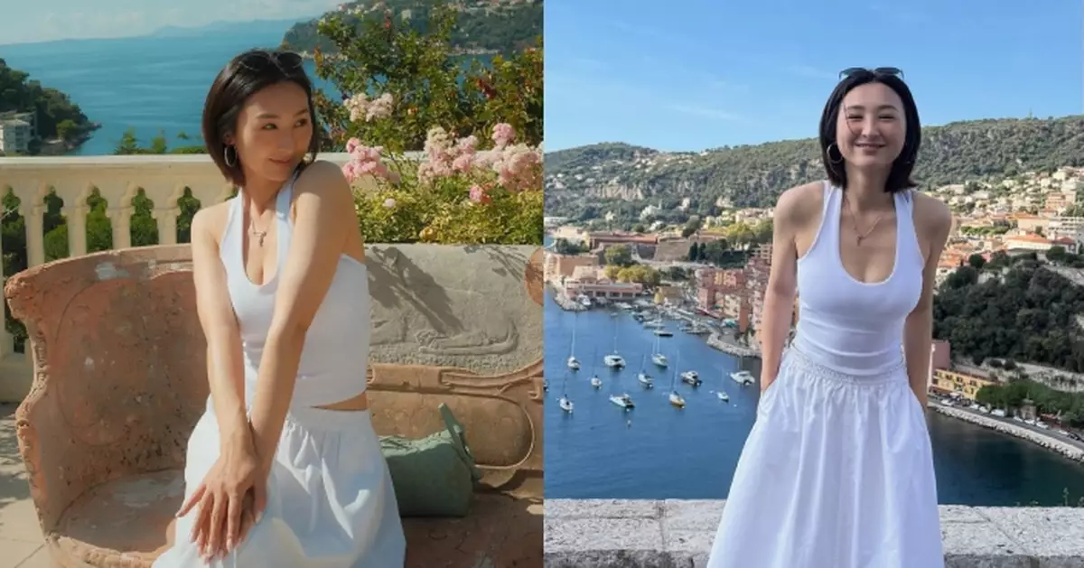 高海寧遊南法感愛夏日色彩 白色小背心上陣大晒傲人身材