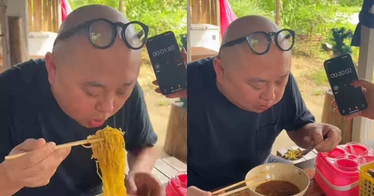 林盛斌表演極速鯨吞船麵 自言有意開泰國船麵店獲網民大力支持
