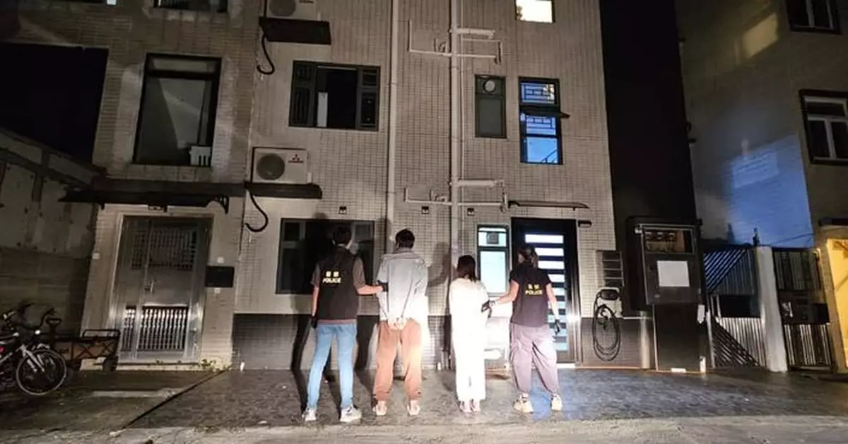 警方八鄉搗破三合會製毒工場 拘一男一女檢逾14萬元毒品