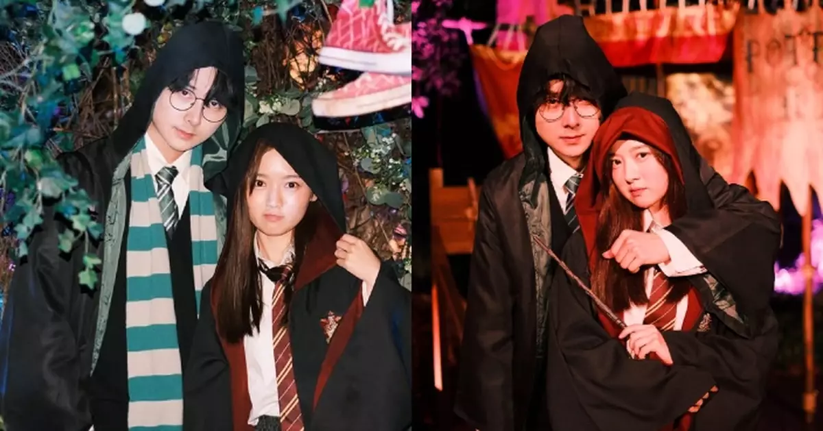 羅毓儀林俊其蜜遊觀瀾湖迎萬聖節 哈利波特Look影情侶靚相做紀念