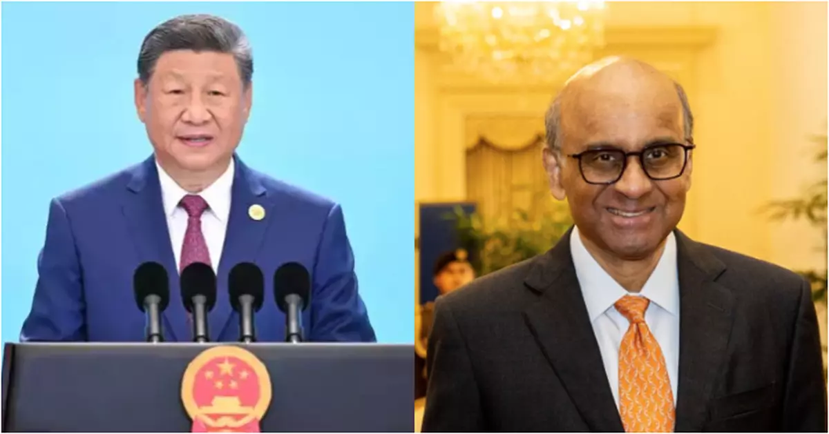 習近平同尚達曼互致賀電 賀中新建交35周年　