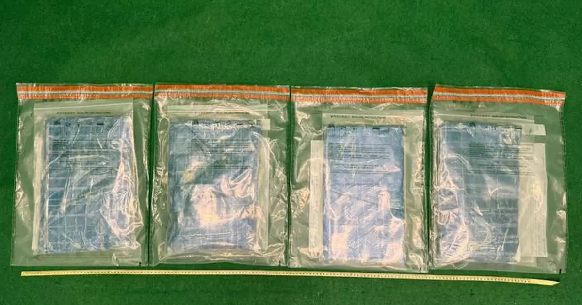 香港海關機場查獲四公斤海洛英 三十五歲女旅客被捕