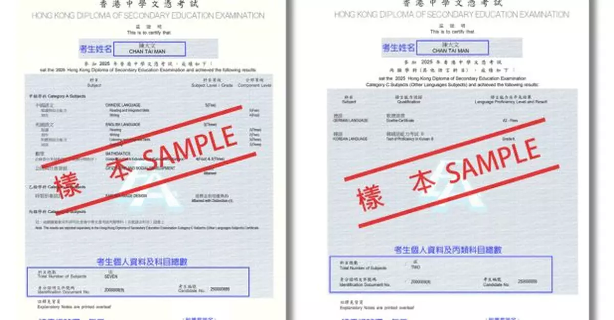 考評局今日起向應屆文憑試考生派發證書