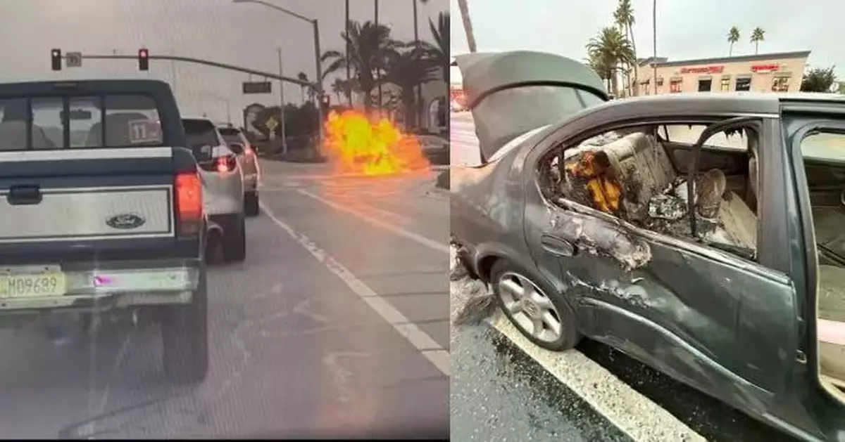 電單車闖紅燈撞油箱引爆炸 美國女車主購入一周新車被遭燒成廢鐵