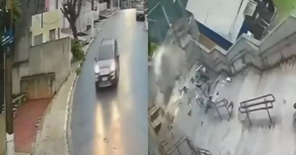 忘服血壓藥身體不適！巴西男駕車失控撞穿護欄墮落樓梯奇蹟冇事