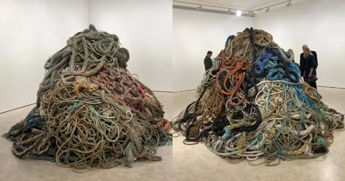 數月走遍全國收集10噸廢棄繩索展出 英藝術家標價逾千萬出售惹議