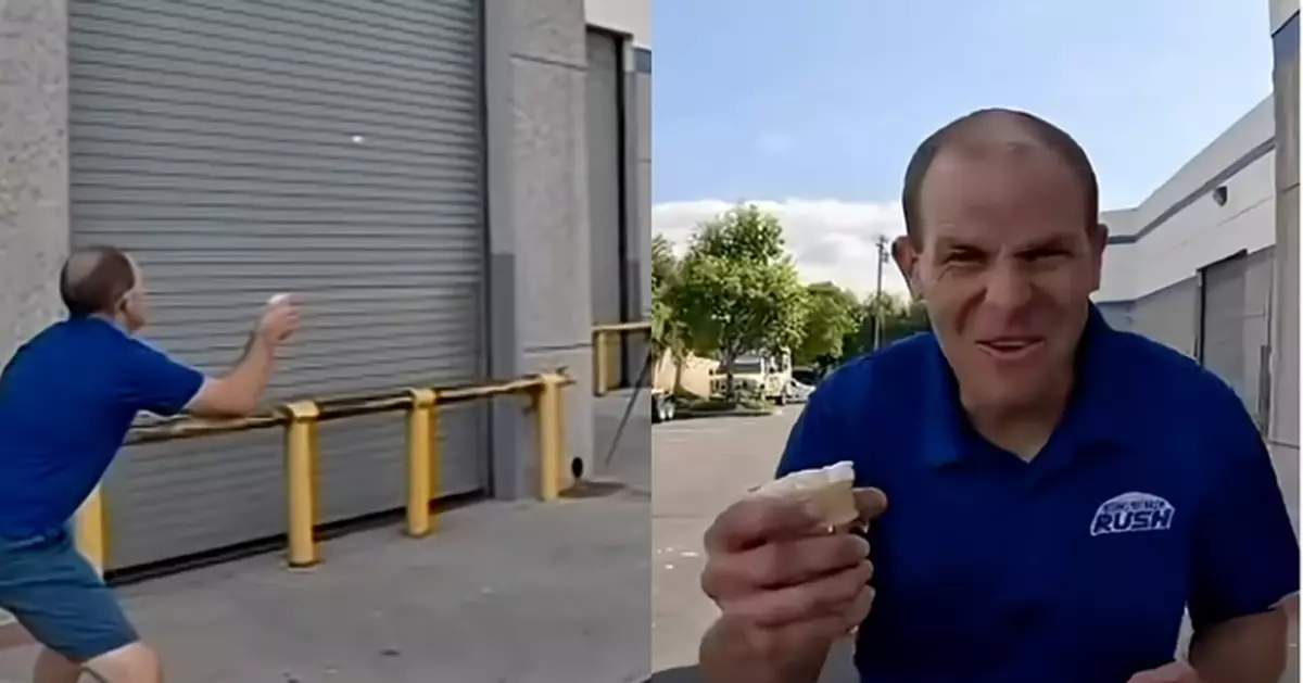 持甜筒逾16米外成功接同伴拋出雪糕 美挑戰達人創雙人拋接世界紀錄