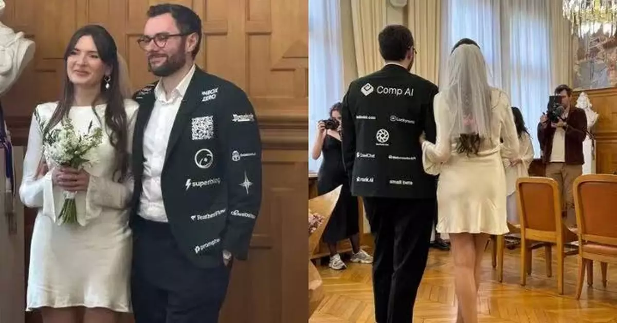 將婚禮西裝變「廣告戰衣」法創業家成功賣出26個廣告位獲1.6萬贊助