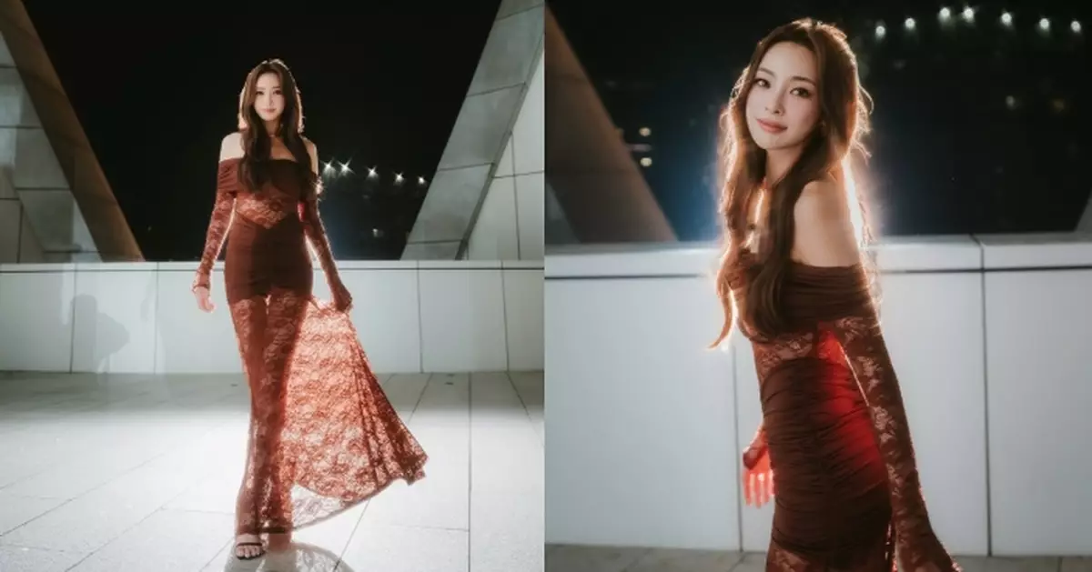 陳楨怡酒紅喱士長裙現身節目巡禮 43吋逆天大長腿若隱若現好吸睛