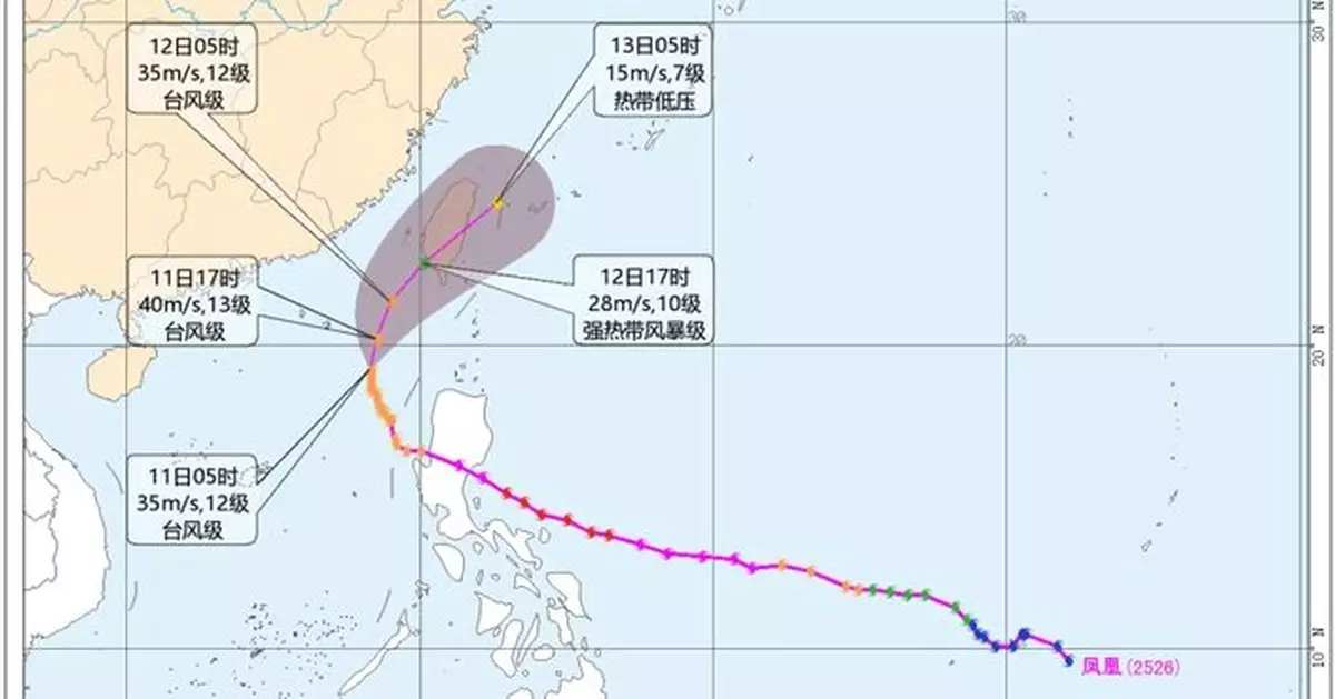 中央氣象台續發布颱風黃色預警 料鳳凰夜間逐漸轉向東北移動並減弱