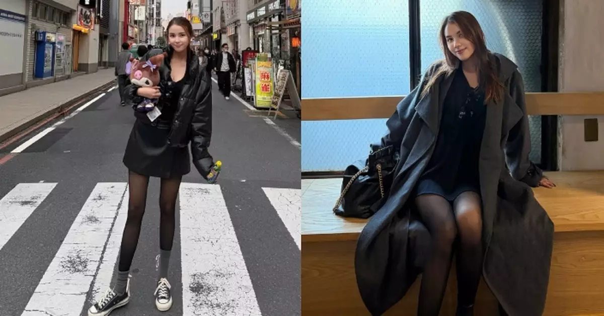 「咪神」鄧凱文遊日上身包到冚 下身短裙黑絲大晒逆天大長腿