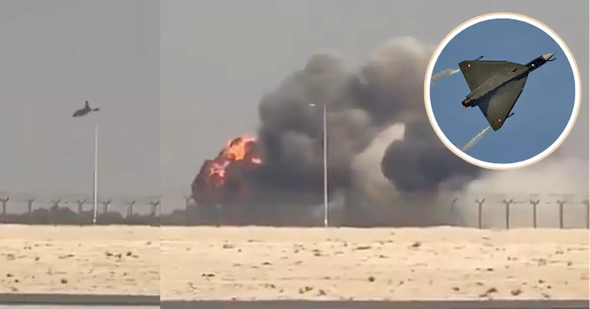 印度空軍「光輝」國產戰機 迪拜航空展表演時墜毀機師死亡